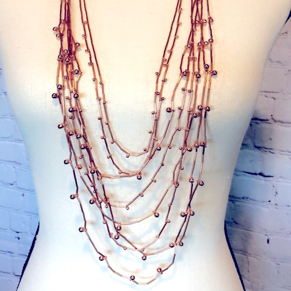 Premier Designs Multi-Layer Rose Gold Necklace - image 1